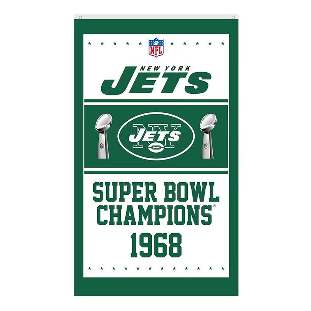 New York Jets Super Bowl Champions Novelty Flag Banner NEW! 3 ft x 5 ft Home & Garden:Yard, Garden & Outdoor Living:Décor:Flags Style Your Walls